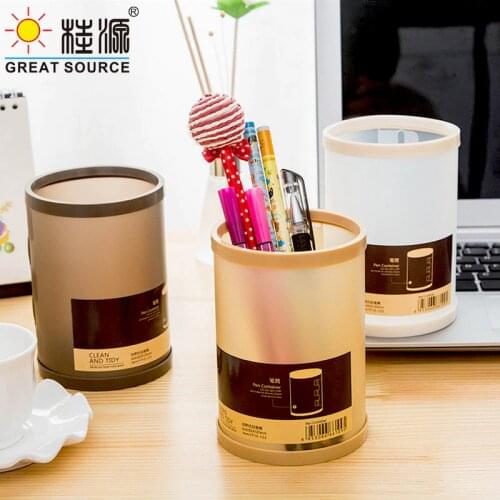 Assembled Pen Holder Stationeries Holder PP Round Pencil Holders Easy to clean Translucent Colorful In Matt