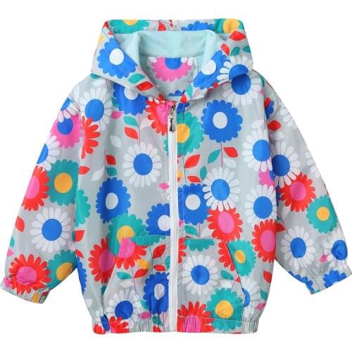 Girls Casual Hooded Hoodies Coat Jackets Sportswear Kids Long Sleeves Front Zipper Windproof Coats Outerwear Childrens Clothing