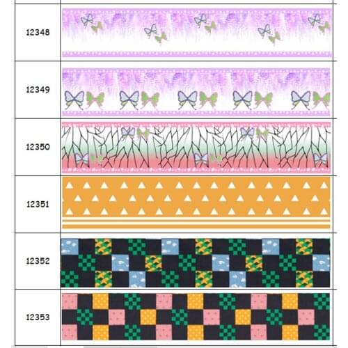DHK 50yards Japan Cartoon Printed Grosgrain Ribbon Accessory Hairbow Headwear Decoration DIY Wholesale OEM S1356