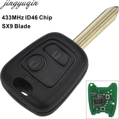 Jingyuqin Remote Control Car Key 433MHz ID46 Chip For Citroen Saxo Picasso Xsara Berlingo SX9 Blade 2 Button Key Fob