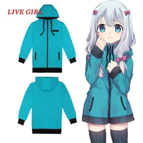 New Anime Eromanga Sensei Costume Izumi Sagiri Cosplay Costumes Japanese Student Girls School Uniform Jackets Blue Coat Clothing