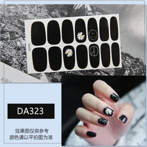 Lamemoria 1sheet Nail Wrap Glitter Flower Nail Art Stickers Full Cover Tips 2021 New Arrival DIY Self-Adhesive Nagel Manicure