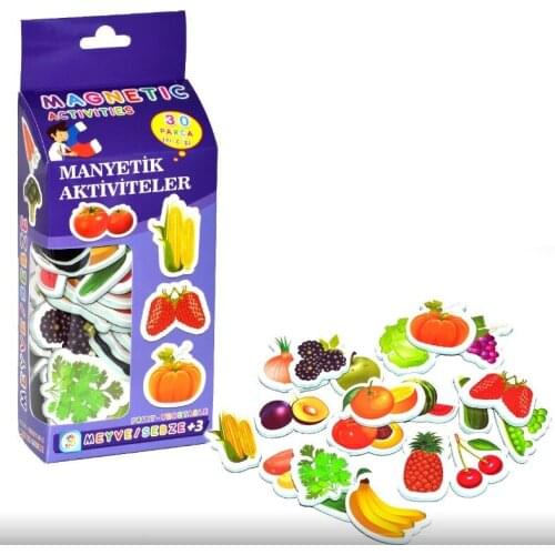 Magnetic Fruits Magnetic Vegetables 30 Pieces, Can be Used on Refrigerator Dishwasher Surfaces