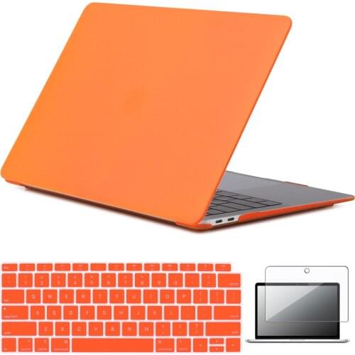 For Apple Macbook Air 13/11 /Pro 13/Pro 15 /Macbook 12 inch Matte Orange Laptop Cover Cases+US Keyboard Skin+Screen Protector