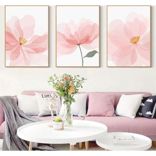 Watercolor Floral And Leaves Poster Abstract Flower Wall Art Print Nordic Canvas Painting Modern Picture Living Room Decoration