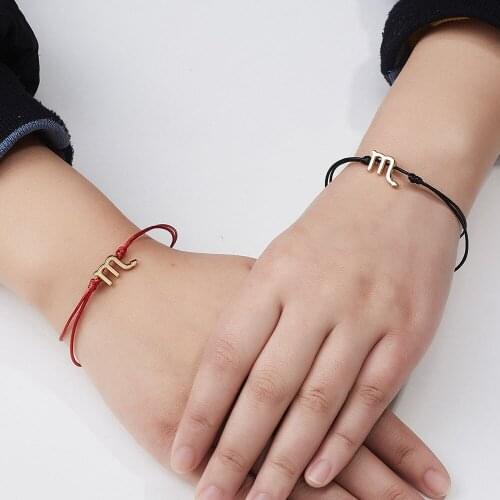New Charm Bracelet Friendship Couples 1pcs Bracelet Bead Bangles Women Man Lucky Wish Jewelry 12 Constellation Sign Braided Rope