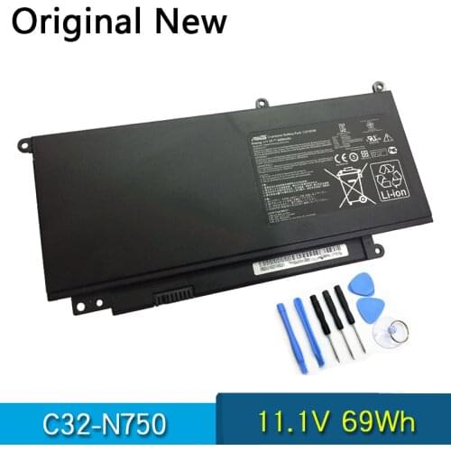 NEW Original C32-N750 Laptop Battery For ASUS N750 N750J N750JK N750JV Series N750Y47JK-SL N750Y47JV-SL 11.1V 69Wh