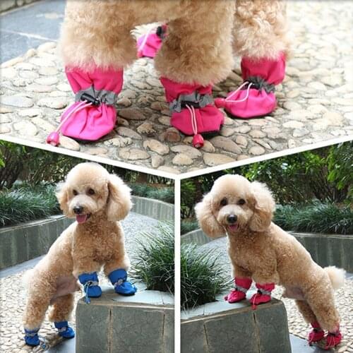 Pet Rain Shoes Plush Winter Anti-slip Rain Snow Boots Footwear Thick Warm For Small Cats Dogs Puppy Dog Socks Booties Waterproof