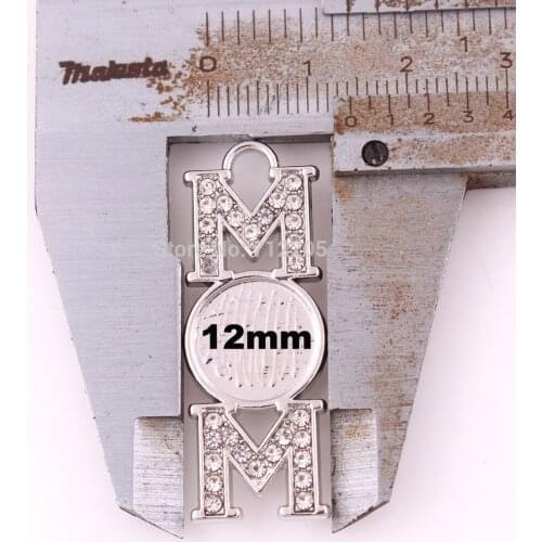 Mothers Day Gift 20pcs a lot rhodium plated crystal MOM Free to paste a photo or other images DIY Jewelry