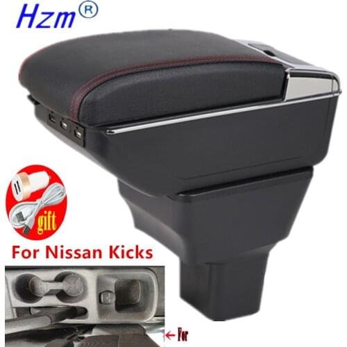 For Nissan Kicks armrest box For Nissan Kicks Car Armrest box 2016-2021 Interior Parts Retrofit parts Center Storage box USB