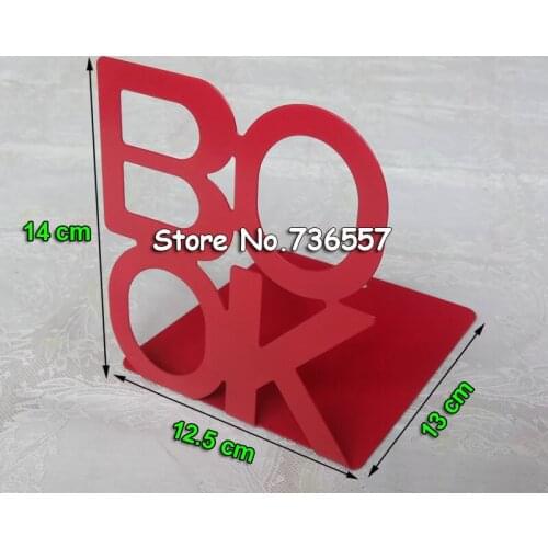 Bookshelf Alphabet Shaped Metal Bookends Iron Support Holder Desk Stands For Books book holder office accessories book stand