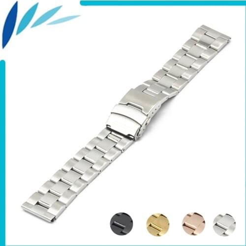 Stainless Steel Watch Band 18mm 20mm for DW Daniel Wellington Safety Clasp Strap Loop Belt Bracelet Black Silver + Spring Bar