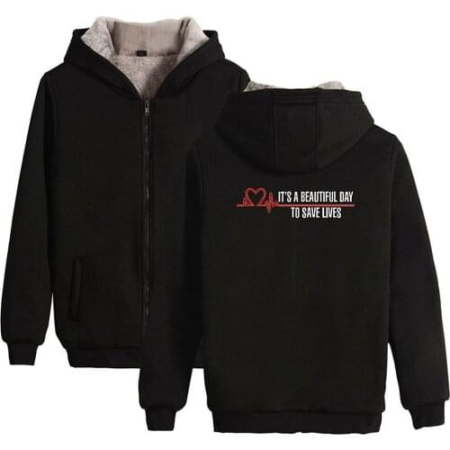 Greys Anatomy Super Warm Hoodies Winter Thicken Fleece Hoodie Sweatshirt Tumblr Greys Anatomy Gifts Jacket Coat 4XL Clothes