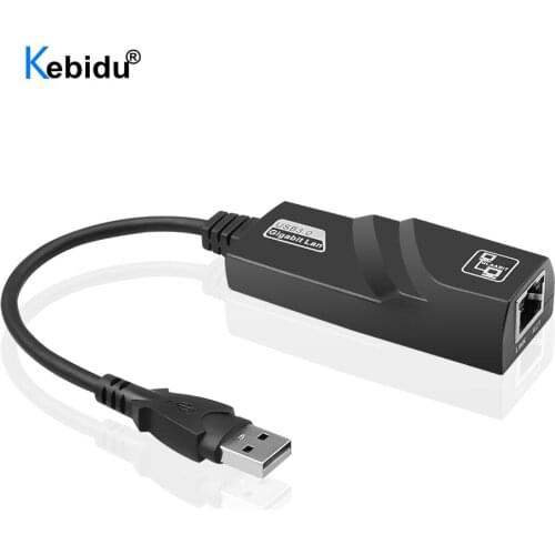 Kebidu USB 3.0 to Gigabit Ethernet RJ45 LAN 10/100/1000Mbps Network Adapter Wired USB3.0 Network Card For PC Laptop Windows 7 8