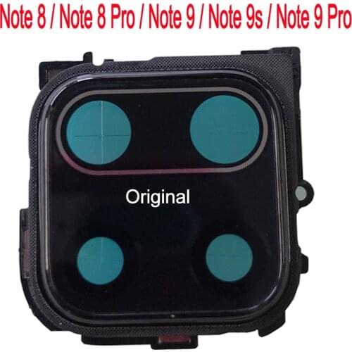 Original For Xiaomi Redmi Note 9 pro Note 8 Pro Camera Frame+Back Glass Lens For Redmi Note 8 note 9s Camera Frame+Glass Lens
