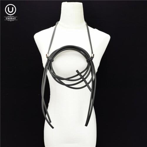 UKEBAY New Strange Jewelry Silicone Pendant Necklaces Black Chains Female Handmade DIY Jewelry Hyperbole Punk Necklace Wholesale