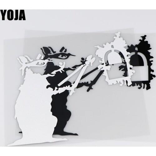 YOJA 18.9X16.2CM Funny Cartoon Vinyl Decals Mouse Lock Picking Car Sticker ZT4-0009