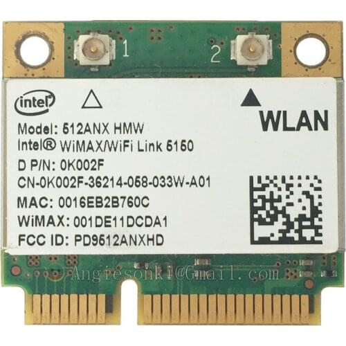WiMAX WiFi 512ANX HMW Mini PCI-E 2.4G/5G Card 300Mbps for Dell E4200 E4300 1555 1745 1320 1220&Precision&Vostro link Intel 5150