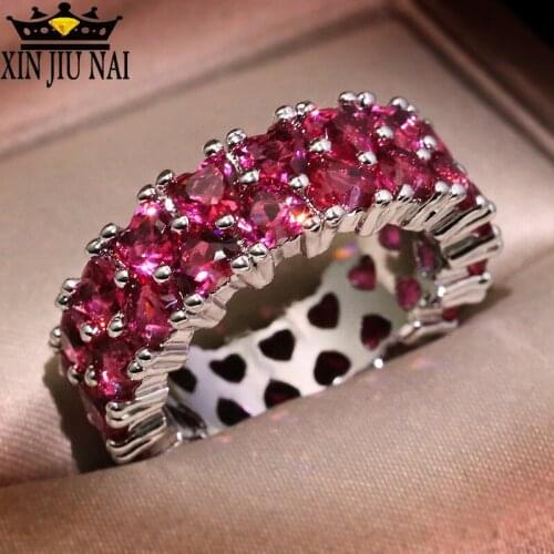 New Arrival Big Bow Red Gemstone Zircon Womens Ruby Garnet Ring Fashion Wedding Engagement Ruby Diamond Banquet Gift