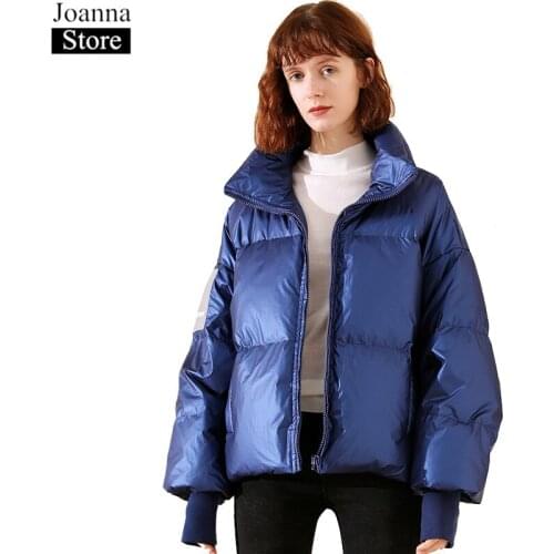 Winter Parka Short Cotton Clothing Women Warm Oversized Fluffy Jacket Black Thick Stand Collar Casual Coat Female Korean Clothes