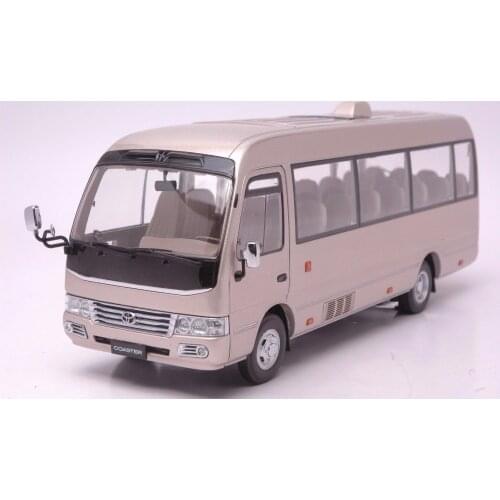 1:24 Diecast Model for Toyota Coaster Gold Bus Alloy Toy Car Miniature Collection Gifts