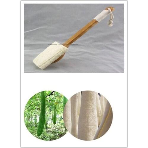 3types Natural Bamboo Handle Shower Body Bath Brush Massager Soft Vegetable Sponge Bath Shower Spa Scrubber