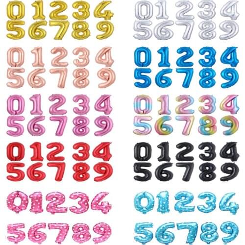 32 Inch Number BalloonsFoil Number Balloons Digital Globos Wedding Balloons Birthday Party Decorations Kids Babyshower baloon