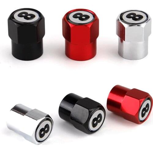 4PCS Mini Car Tire Valve Caps Air Tyre Stems Cover For Audi A1 A2 A3 A4 A5 A6 A8 Q2 Q3 Q5 Q7 Q8 R8 TT Aluminum Tire Air Valve