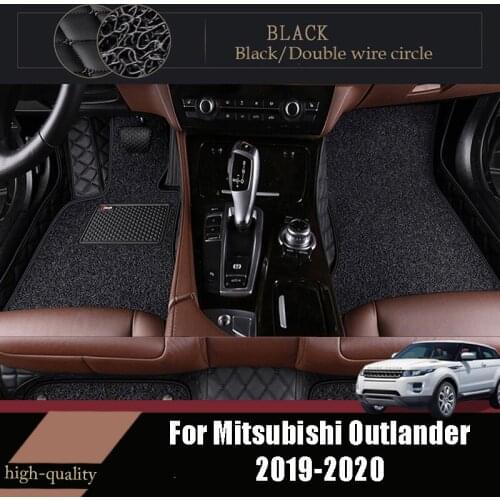 Car Floor Mats For Mitsubishi Outlander 2020 2019 5 Seater Luxury Double Layer Wire Loop Carpets Custom Car Accessories Foot Pad