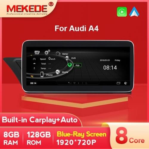 MEKEDE Android 10.0 Car Multimedia Screen For Audi A4 A5 2009 2010 - 2016 Blue-Ray 1920*720P Carplay Auto Audio 8GB 128GB
