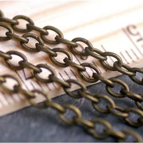 Free shipping!!!!100M/Bronze Cable Chain Link Bronze Chain 4x3mm