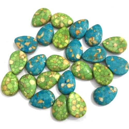 Natural Stone Turquoise Cabochon Beads Flat Back Water Drop Shape No Hole Loose Beads For jewelry making DIY Ring accessories