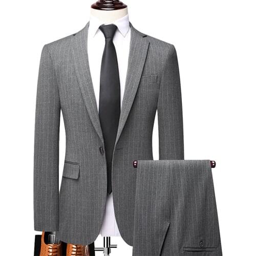 Blazer+Pants)Fashion Mens Lates Coat Designs Casual Business Suit 2Pieces Mens Suits Blazers Jacket Trousers Wedding Men Suit