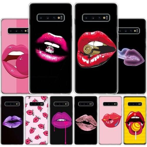 Sexy lips Aesthetic Phone Case For Samsung Galaxy A51 A71 A50S A30S A10 A20E A40 A70 M30S A91 A01 A6 A7 A8 A9 Plus + Cover