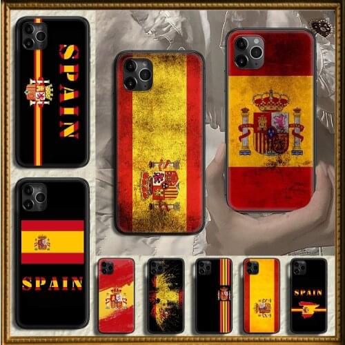 Spain Flag Coat of Arms Phone Case Cover Hull For iphone 5 5s se 2 6 6s 7 8 12 mini plus X XS XR 11 PRO MAX black soft Etui