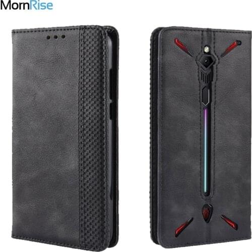 For ZTE Nubia Red Magic 3 3S / 5G 5S Case Book Wallet Vintage Slim Magnetic Leather Flip Cover Card Stand Soft Cover Phone Bags