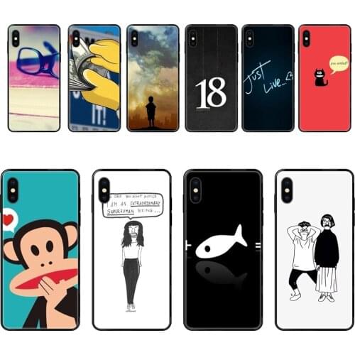 Express Calm Figure Unicorn Black Soft TPU Ultra Thin Cartoon Pattern For Junior For Apple iPhone 11 12 Pro 5 5S SE 5C 6 6S 7 8