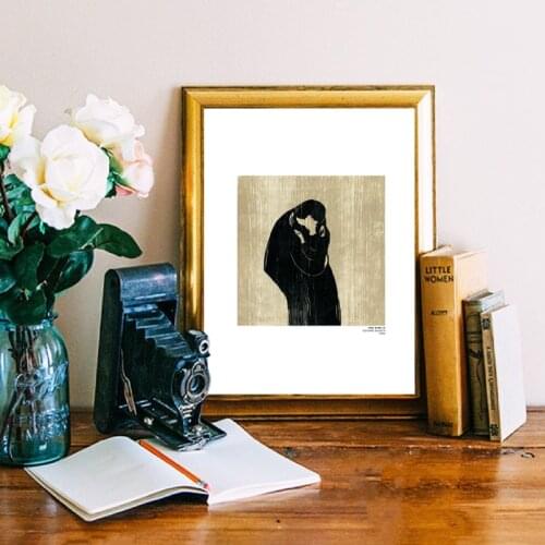 EDVARD MUNCH The Kiss Gallery Fine Art Poster Famous Artist Vintage Wall Art Canvas Print Love Abstract Painting Bedroom Decor