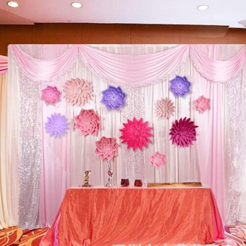 Artificial Flowers Paper Pom Poms Fake Flower DIY Baby Shower Wedding Birthday Decorative Wall Decor Backdrop Supplies