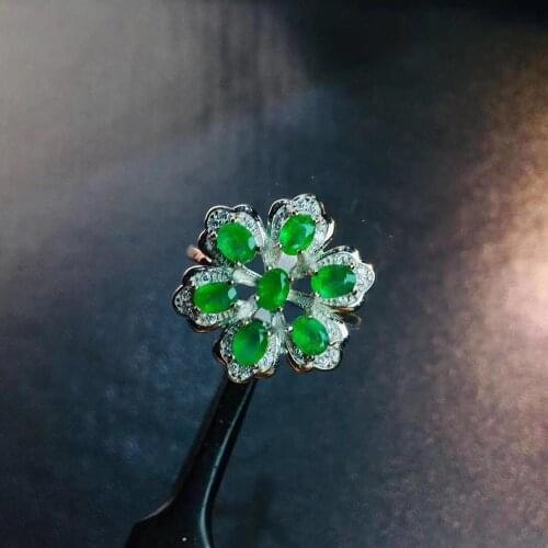 Emerald Ring Fine Jewelry Real Natural Emerald Gemstones Female Wedding Rings for women Fine Ring