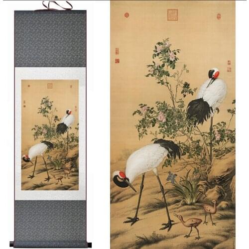 Crane painting Chinese Art Painting Home Office Decoration Chinese scroll painting crane paintingPrinted painting