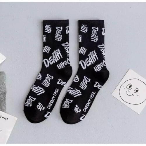 Crew Socks Women Cartoon Cute Space Cat Funny Socks Sports Casual Mid-tube Sox Harajuku Style