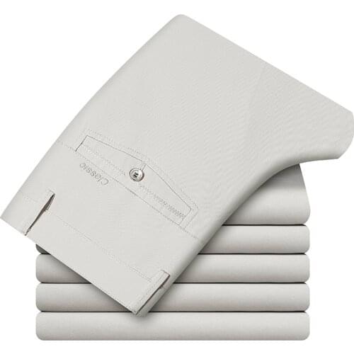 2021 Summer Mens High Waist Casual Pants Middle-Aged Loose Straight Thin Stretch Shorts Male High-End Brand Cropped Trousers