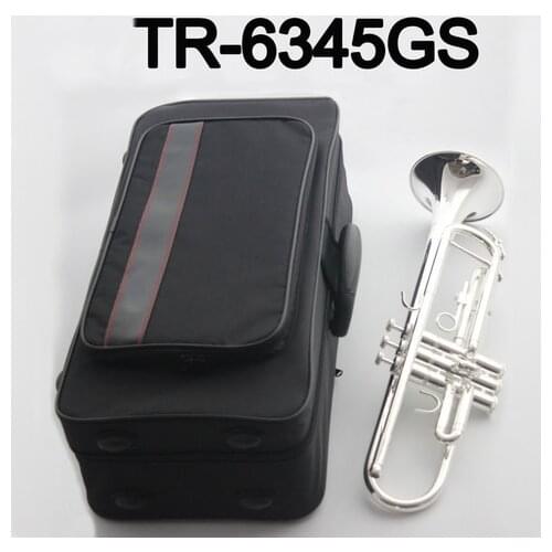Music Fancier Club Bb Trumpet 6345GS Silver Plated Music Instruments Profesional Trumpets Student Included Case Mouthpiece