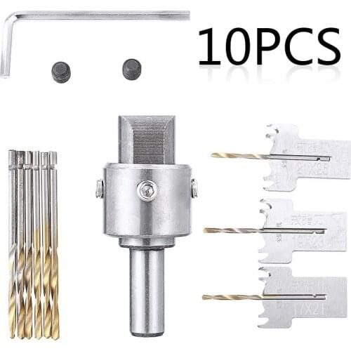 10pcs Mini Milling Cutter Set Kit Beads Molding Tool Pattern Wooden Bead Maker Drill Bit Ring Maker 17/19/21mm Blades
