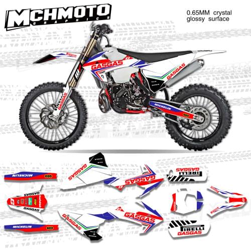 MCHMFG for Custom Team Graphics Backgrounds Decals Stickers Kit For GASGAS EC 2018 2019 2020 Decals Stickers