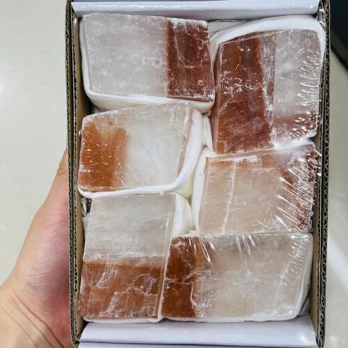 Natural White Orange Calcite Rock stone Reiki Healing Specimen Rough Stone Raw Minerals Collection Gift