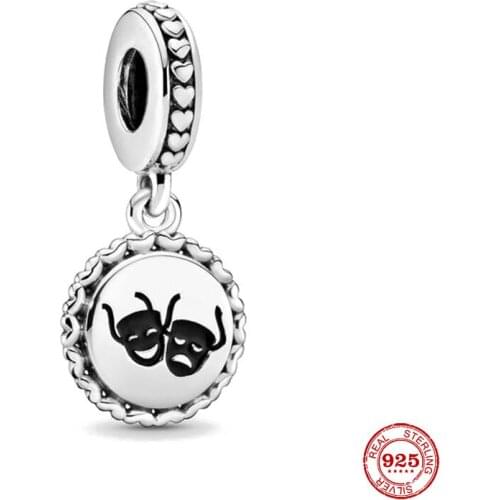 New Original Silver Color Mask Dangle Diy Bead Fit European Pandora Charms Bracelet Bangles Diy Jewelry P560