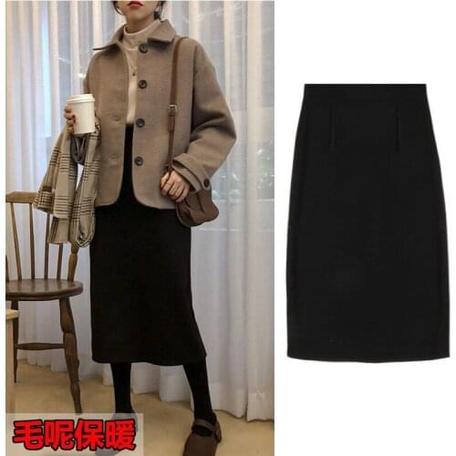 Autumn and Winter Womens High Waist Black A- Line plus Size Woman Skirts Faldas Jupe
