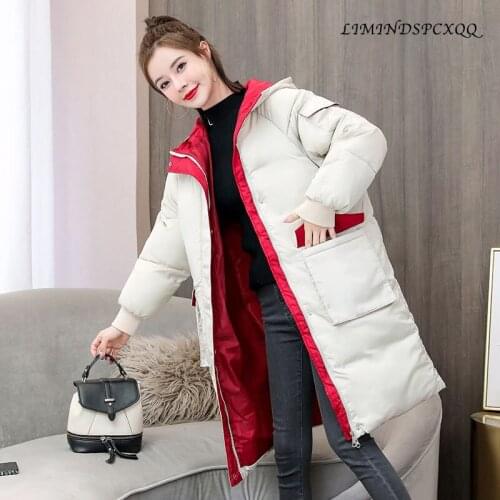 Hooded Long Parkas Female Winter Big Pockets Solid Womens Jackets 2020 Plus Size Loose Thick Casual Overcoat Female Cold Coat